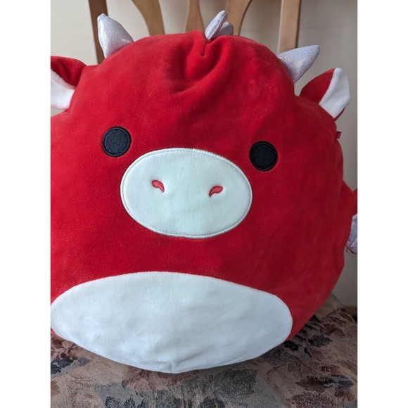 HTF Squishmallows Baiden Red Dragon 16"? 15"? Plush Toy EUC - Picture 2 of 9